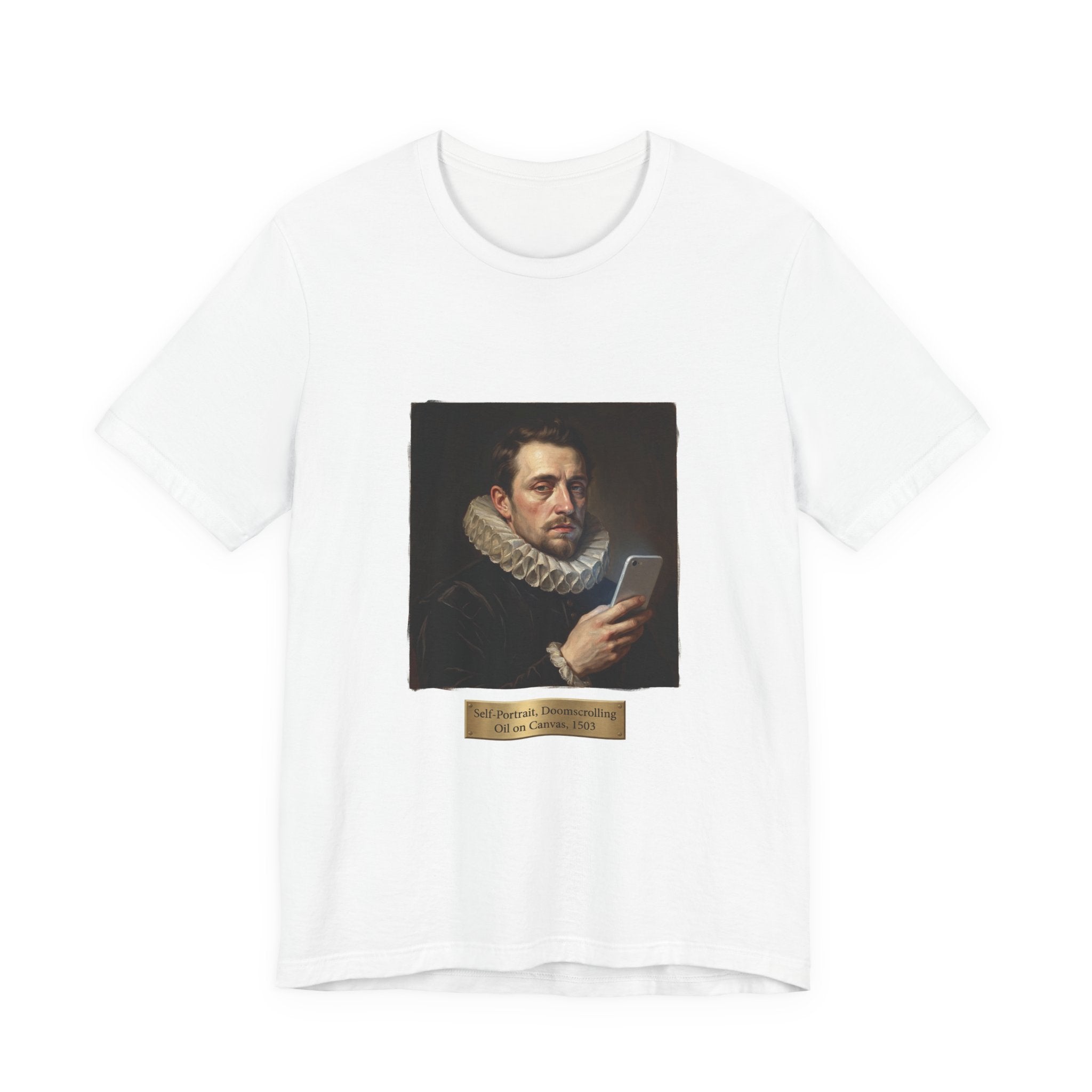 Self-Portrait Doomscrolling Shirt - Funny Renaissance Painting Meme Tee